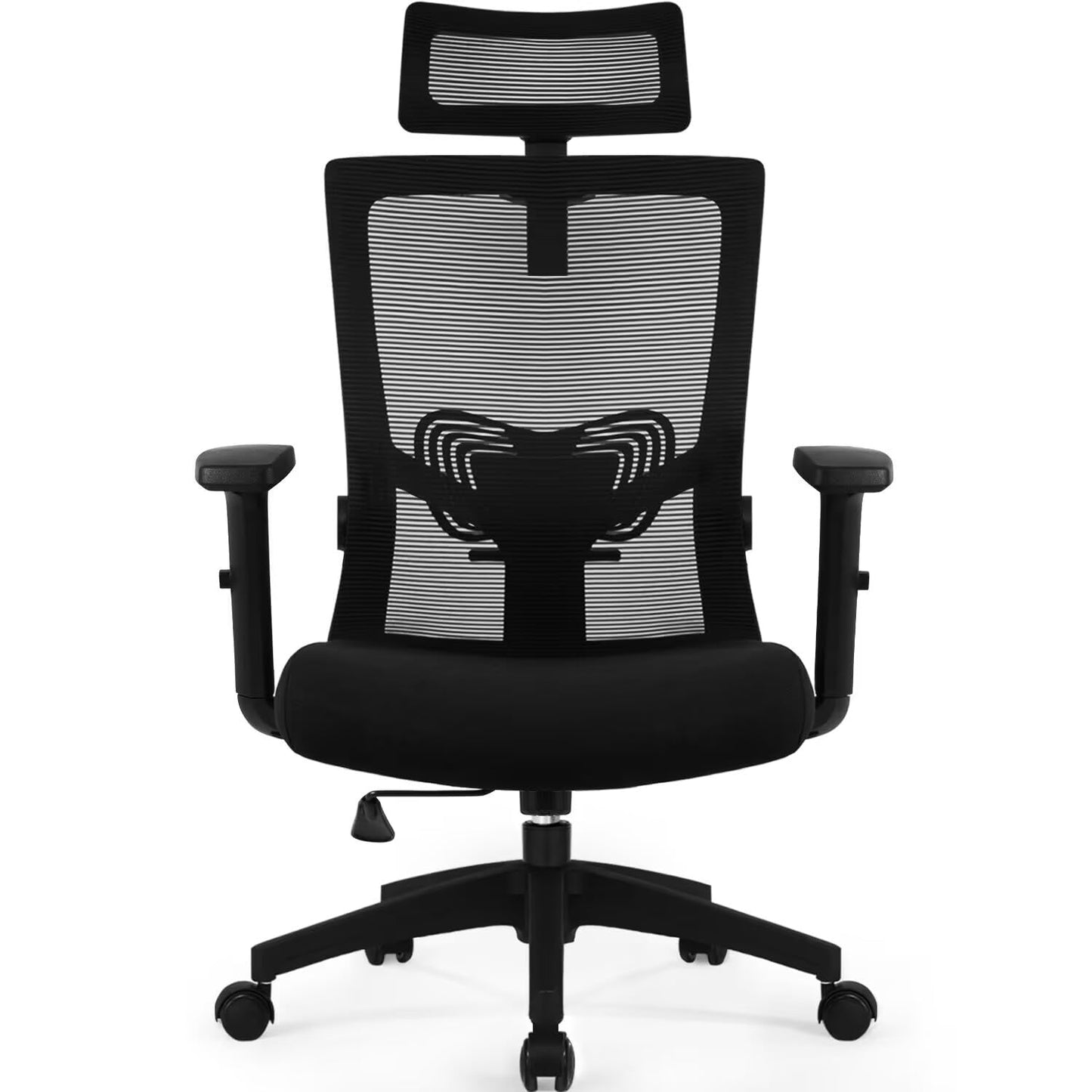 Silla de Oficina Ergonómica – Respaldo Transpirable, Apoyo Lumbar, Reposacabezas y Brazos Ajustables, Función Basculante, 150 kg
